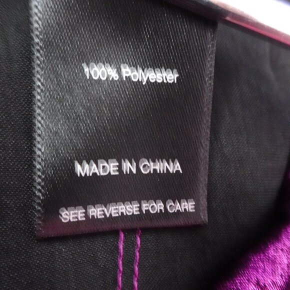 Ali Miles Tunic Top Women's Size L Purple Metallic 3/4 Sleeve Wire Collar - Picture 9 of 12